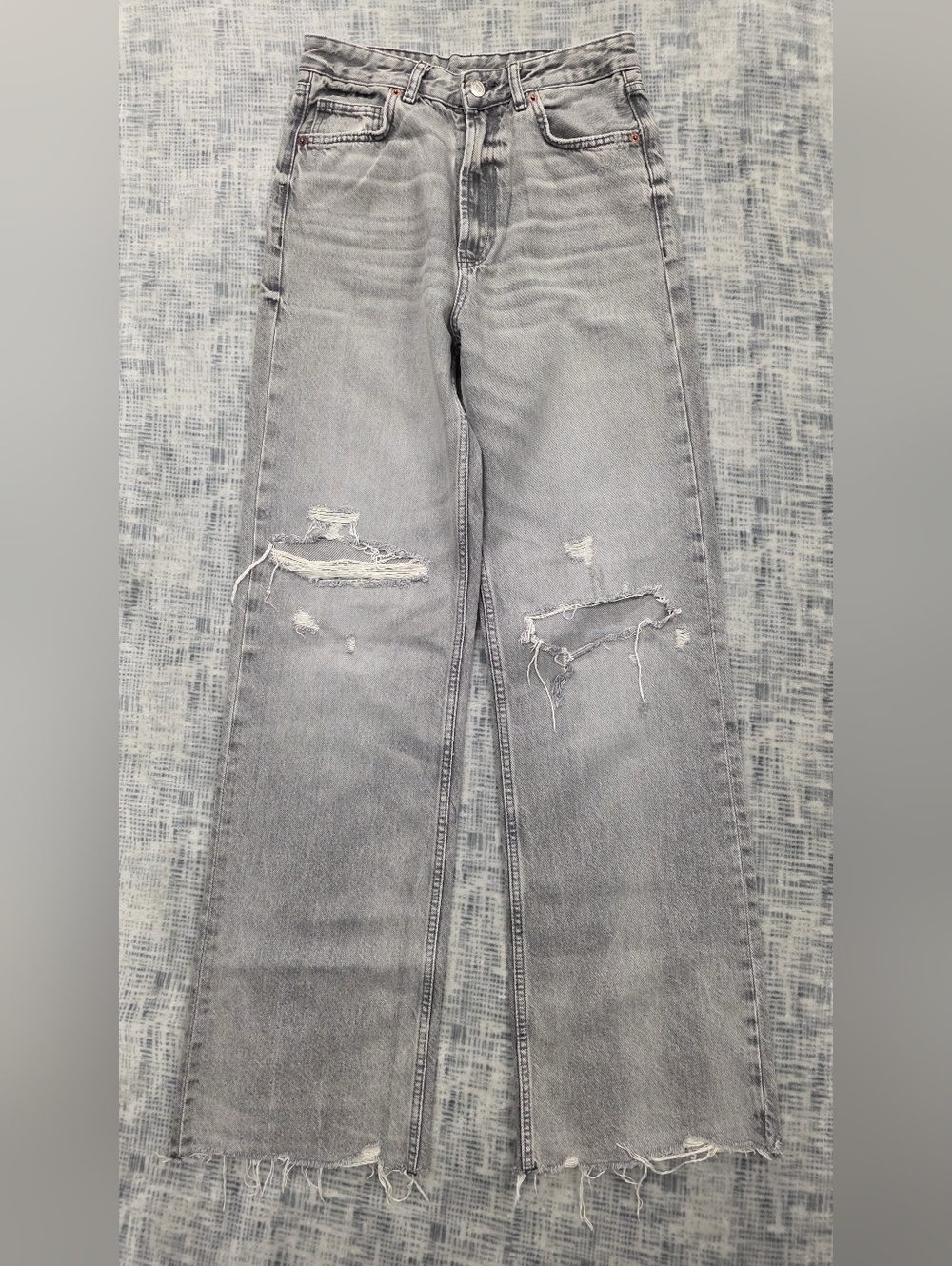 Zara Gray Washed Denim Jeans